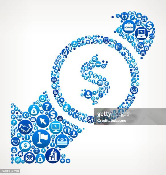 decrease in dollar rate business and finance blue icon pattern - table top down stock illustrations