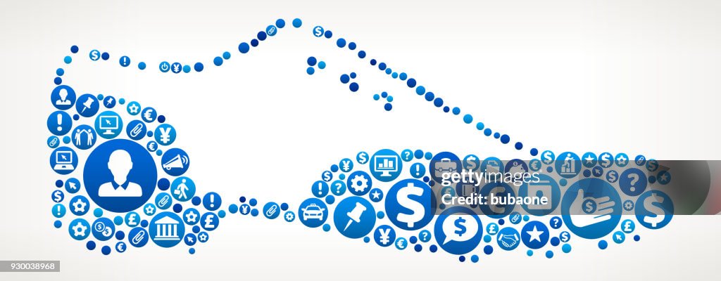 Golf Shoe Business and Finance Blue Icon Pattern