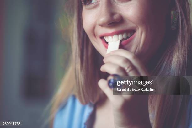 taking chewing gum - gum stock pictures, royalty-free photos & images