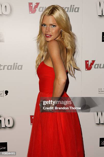 Sophie Monk attends Who Magazine's "Sexiest People" Issue Party at Australia Square on November 12, 2009 in Sydney, Australia.