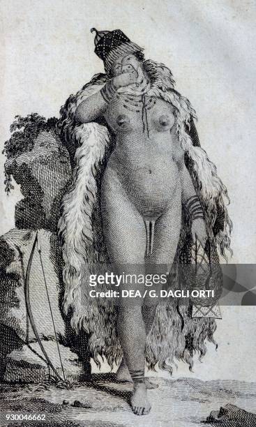 Ethnic woman Khoikhoi , from Travels of Le Vaillant into the interior parts of Africa by way of the Cape of Good Hope, in the years 1783, 1784 and...