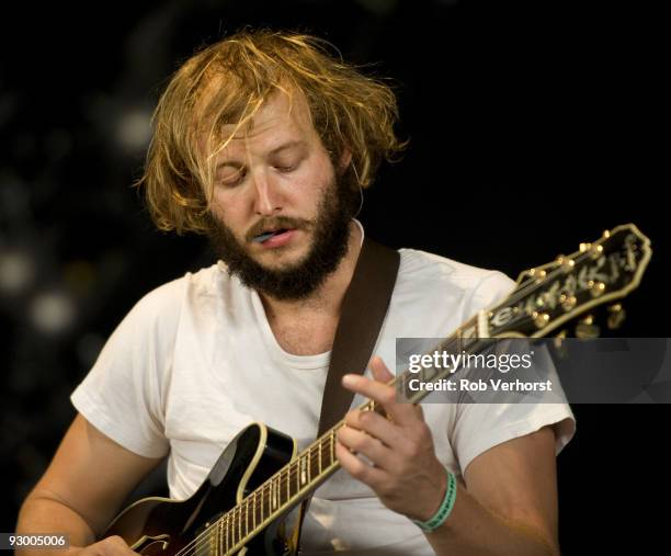 Bon Iver performs on stage at the Lowlands Festival on August 21st 2009 in Biddinghuizen, Netherlands.