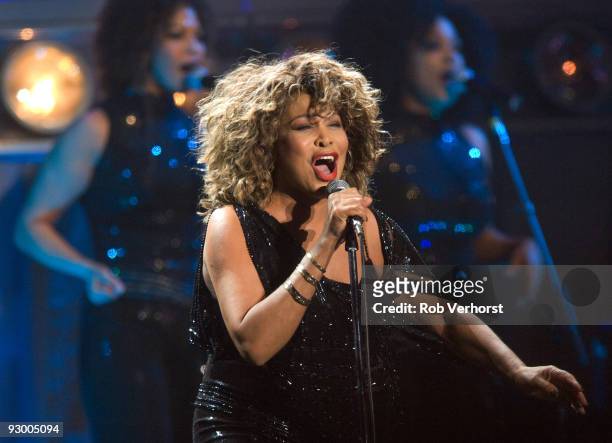 Tina Turner performs on stage at the Gelredome on March 21st, 2009 in Arnhem, Netherlands.