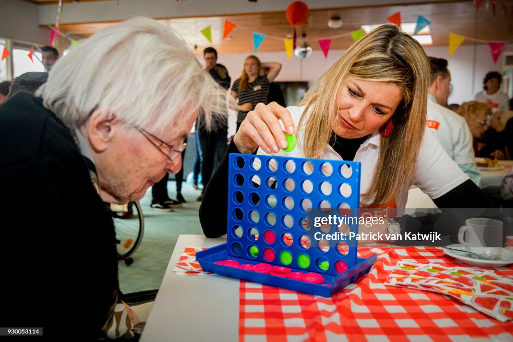 King Willem Alexander Of The Netherlands And Queen Maxima Volunteer During The NL Doet At Pijnacker