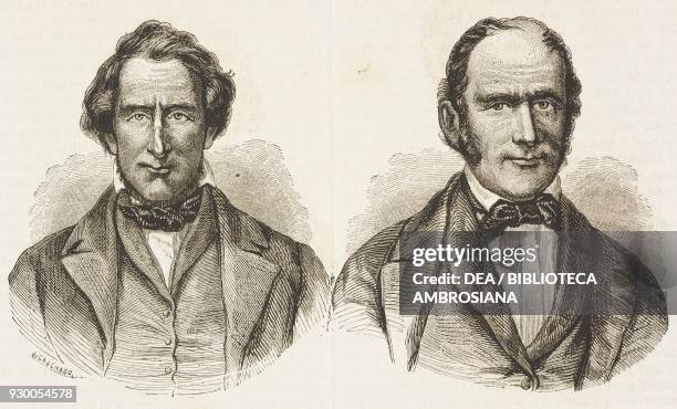 Portrait of the Patriarch Jedidiath Grant and vice president of the Mormons Heber Chase Kimball , United States of America, drawing by...