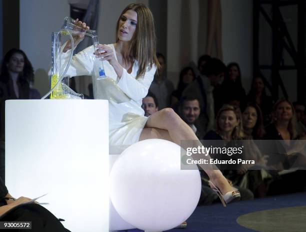 Model Laura Sanchez attends Pantene's 10th anniversary party at the Royal Tapestry Factory on November 11, 2009 in Madrid, Spain.