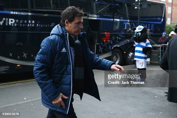 Chris Coleman, manager of Sunderland arrives ahead of the Sky Bet Championship match between QPR and Sunderland at Loftus Road on March 10, 2018 in...