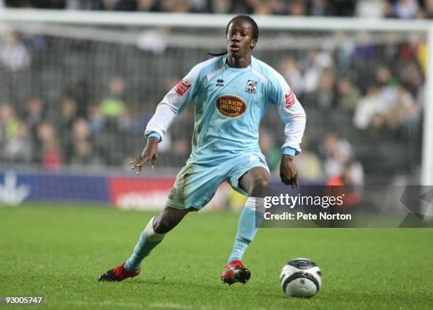 Paul Rodgers of Northampton Town in action during the Johnstone's Paint Trophy Southern Area Quarter Final Match between MK Dons and Northampton Town...