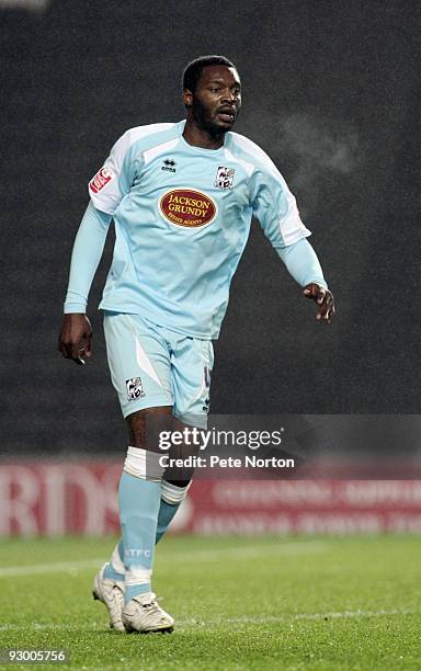 Patrick Kanyuka of Northampton Town in action during the Johnstone's Paint Trophy Southern Area Quarter Final Match between MK Dons and Northampton...