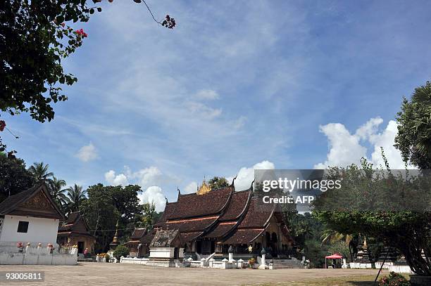 General view of Wat Xieng Thong temple is seen in Luang Prabang on October 18, 2009. The 700-year-old former capital, seen as the jewel of ancient...