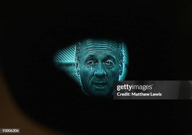 Tim Sheens, Coach of the VB Kangaroos Australian Rugby League Team pictured during a press conference ahead of the Gillette Four Nations Final at...