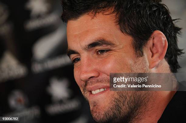 Corey Flynn of the New Zealand during a press conference at the team hotel on November 12, 2009 in Milan, Italy.