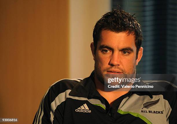 Corey Flynn of the New Zealand during a press conference at the team hotel on November 12, 2009 in Milan, Italy.