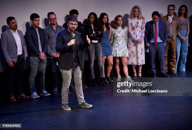 The cast and crew of "Support The Girls" takes part in a Q&A following the premiere for the movie during the 2018 SXSW Conference and Festivals at...