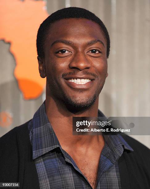 Actor Aldis Hodge arrives at the African Bazaar presented by Puma on November 11, 2009 in Los Angeles, California.