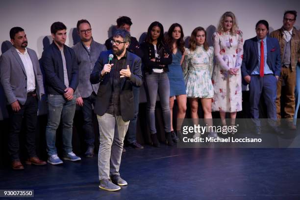 The cast and crew of "Support The Girls" takes part in a Q&A following the premiere for the movie during the 2018 SXSW Conference and Festivals at...
