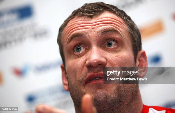 Jamie Peacock of the England Rugby League Team pictured during a press conference ahead of the Gillette Four Nations Final at Elland Road on November...