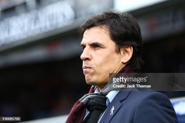 Chris Coleman, manager of Sunderland looks on ahead of the Sky Bet Championship match between QPR and Sunderland at Loftus Road on March 10, 2018 in...