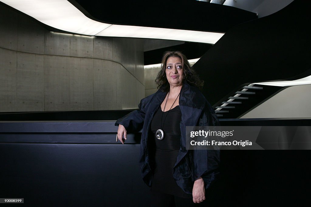 Architect Zaha Hadid Poses During The Architectural Preview Of The architect-zaha-hadid-poses-during-the-architectural-preview-of-the