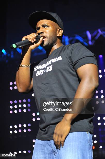 Footsie of the Newham Generals performs on stage at Brixton Academy on October 22, 2009 in London, England.