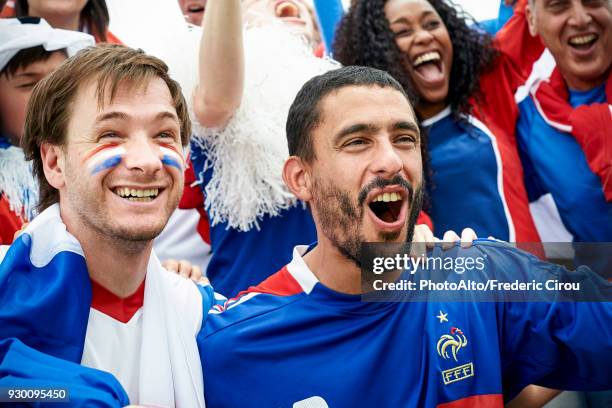 french football fans watching football match - thug boy stock pictures, royalty-free photos & images