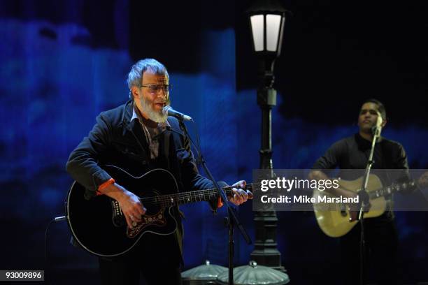 Yusuf Islam performs during a photocall to launch his 'Guess I'll Take My Time' tour at Elstree Studios on November 12, 2009 in Borehamwood, England.