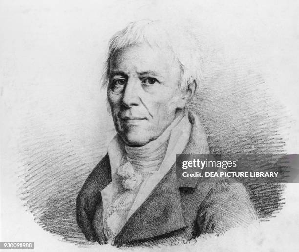 Portrait of Jean-Baptiste Pierre Antoine de Monet, Chevalier de Lamarck , French naturalist, zoologist, biologist, academic, and a forerunner of...