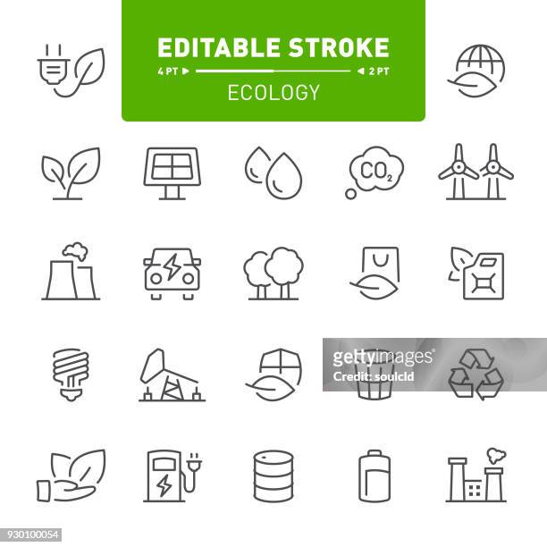 ecology icons - recycling symbol stock illustrations