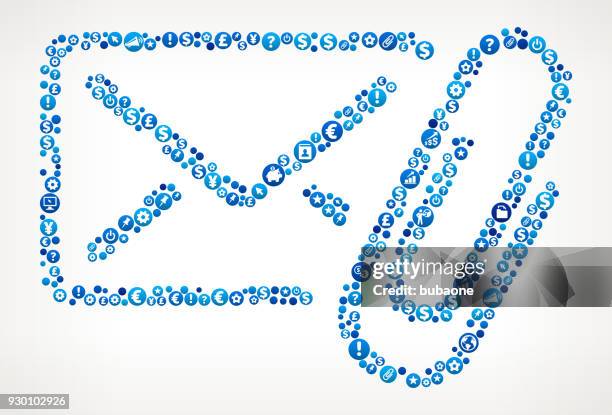 letter & paperclip business and finance blue icon pattern - computer send button stock illustrations