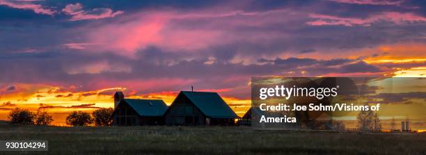 Blanchards home at sunset in San Juan Mountains, Hastings Mesa, near Ridgway and Telluride Colorado.