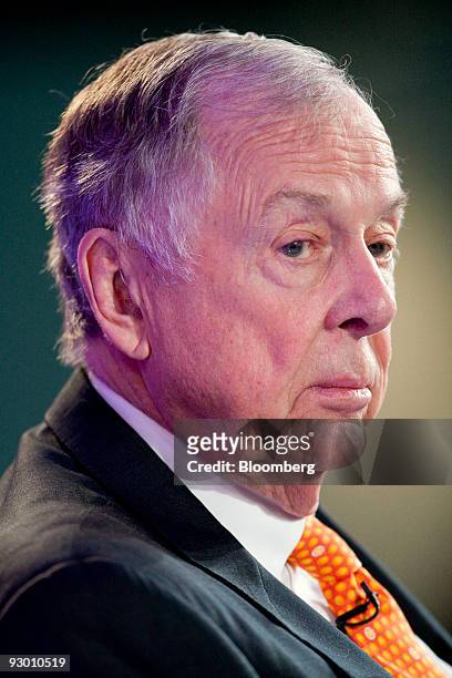 Boone Pickens, chairman and chief executive officer of BP Capital LLC, listens to a question during the Bloomberg Washington Summit in Washington,...