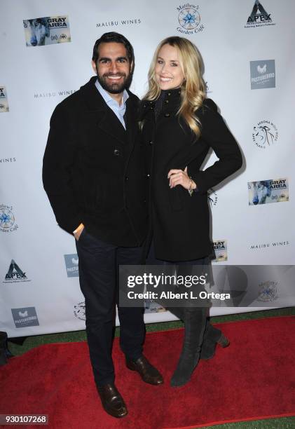 Actress Alex Rose Wiesel and Joseph Youmtoubian attend the Apex Protection Project's Annual "Wine And Wolves" Fundraiser" held at Malibu Wines on...