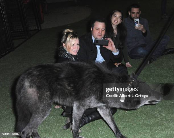 Actress Gigi Edgley and director Jed Luczynski attend the Apex Protection Project's Annual "Wine And Wolves" Fundraiser" held at Malibu Wines on...