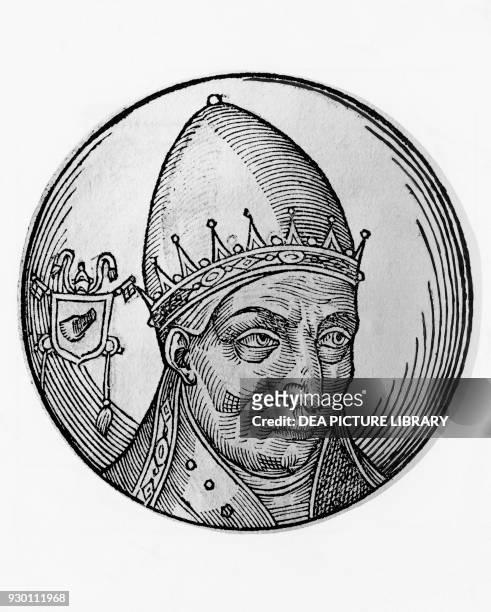 Portrait of Alexander II , 156th Pope of the Catholic Church from 1061, engraving.