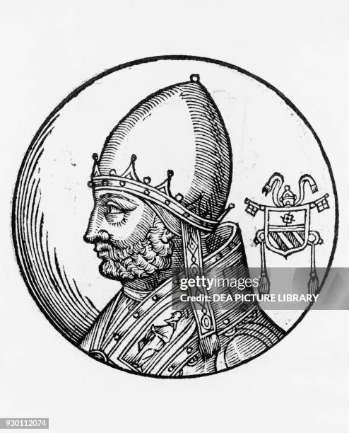 Portrait of Nicholas III , 188th Pope of the Catholic Church from 1277, engraving.