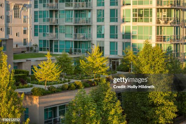 rooftop gardens - the roof gardens stock pictures, royalty-free photos & images