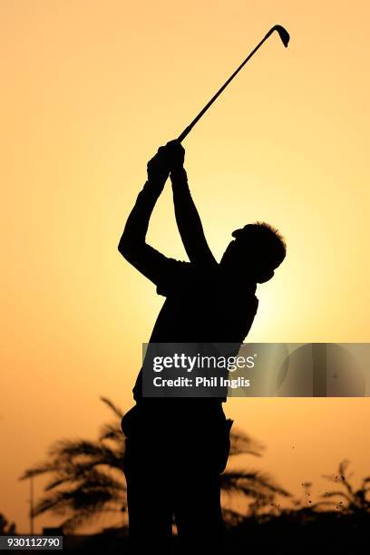 Thaworn Wiratchant of Thailand in action during the final round of the Sharjah Senior Golf Masters presented by Shurooq played at Sharjah Golf &...