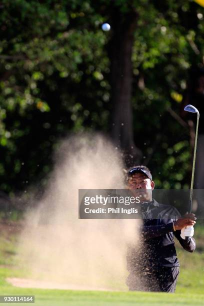 Thaworn Wiratchant of Thailand in action during the final round of the Sharjah Senior Golf Masters presented by Shurooq played at Sharjah Golf &...