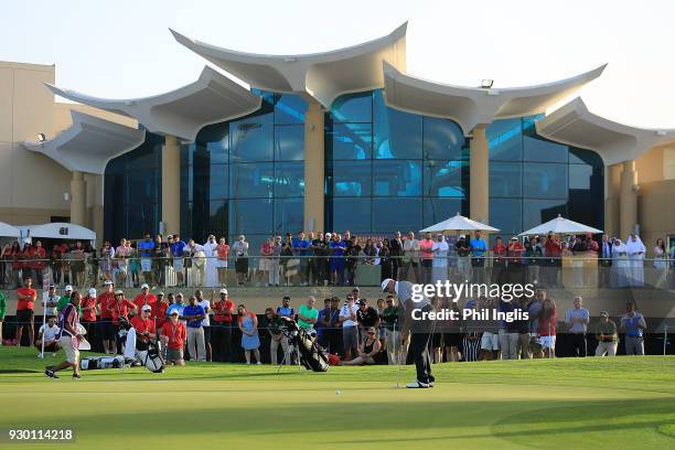 Peter Fowler of Australia in action during the final round of the Sharjah Senior Golf Masters presented by Shurooq played at Sharjah Golf & Shooting...
