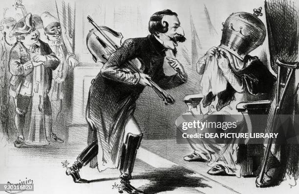 Alfonso La Marmora presenting himself to Pope Pius IX with a violin under his arm and notices him crying; to console him says, 'Do not worry; even if...