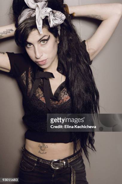Singer Amy Winehouse poses at a portrait session for Jalouse in Paris on January 25, 2008. .