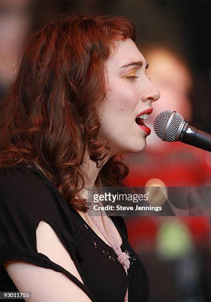 Singer Regina Spektor performs live at the 21st Annual Bridge School Benefit on October 27, 2007 in Mt. View, California