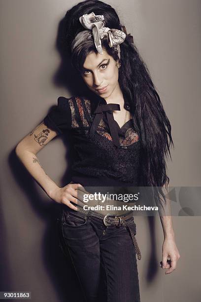 Singer Amy Winehouse poses at a portrait session for Jalouse in Paris on January 25, 2008. .