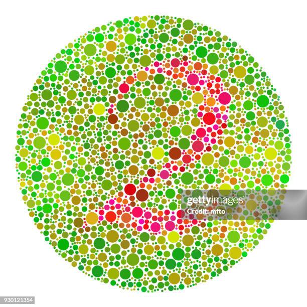 farbe blindheit test mosaik. - illusion stock-grafiken, -clipart, -cartoons und -symbole