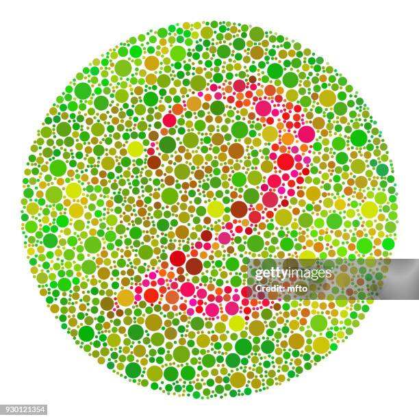 ilustrações, clipart, desenhos animados e ícones de mosaico de teste cor cegueira. - color blindness