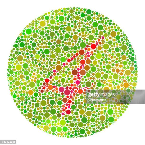 color blindness test mosaic. - red green colour blindness stock illustrations