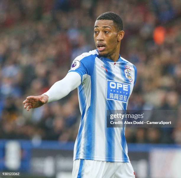 Huddersfield Town's Rajiv van La Parra during the Premier League match between Huddersfield Town and Swansea City at John Smith's Stadium on March...