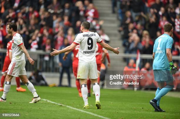 Kyriakos Papadopoulos of Hamburg gestures during the German Bundesliga soccer match between FC Bayern Munich and Hamburger SV at the Allianz Arena in...