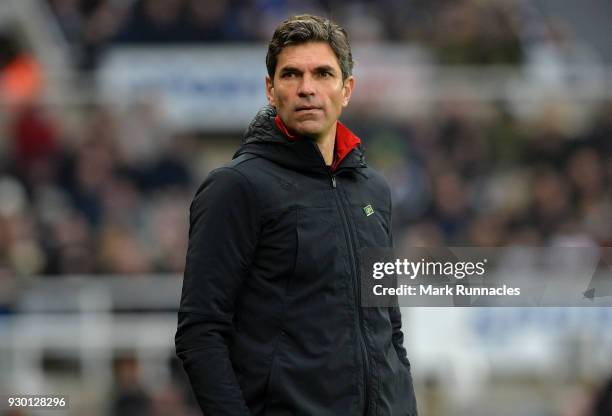 Southampton manager Mauricio Pellegrino on the touch line during the Premier League match between Newcastle United and Southampton at St. James Park...