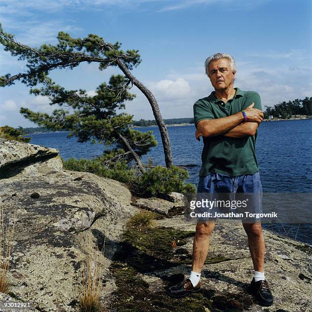 Author John Irving at his summer home on August 18, 2009 in Pointe au Baril, Ontario, Canada.